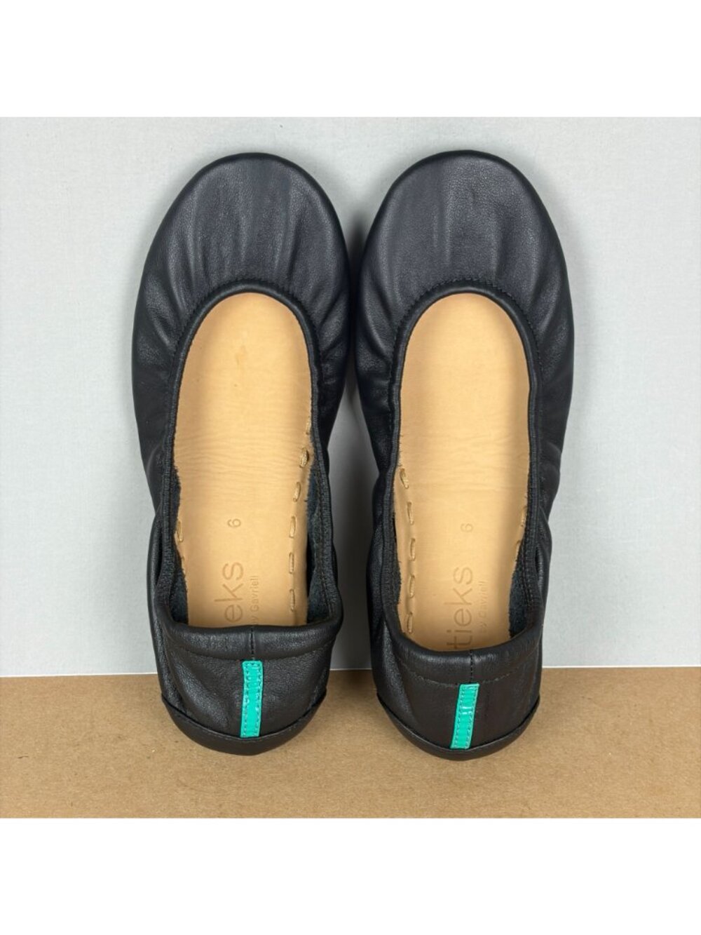 Tieks Leather Ballet Flats Womens 6 Matte Black Foldable Casual Comfort Slip On - Picture 5 of 9